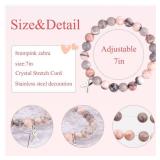 ZLLOO Breast Cancer Bracelets Natural Stone Bead Ribbon Inspirational Awareness Bracelets Encouragement Handmade Gifts for Women Best Friend Sister (Pink Zebra) ZLLOO Breast Cancer Bracelets Natural Stone Bead Ribbon Inspirational Awareness Bracelets Encouragement Handmade Gifts for Women Best Friend Sister (Pink Zebra)