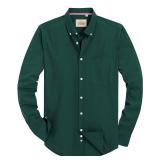 Alimens & Gentle Mens Solid Oxford Shirt Long Sleeve Dress Shirt Work Casual Green Button Down Shirts with Pocket,Dark Green,Medium - Retail $23 Alimens & Gentle Mens Solid Oxford Shirt Long Sleeve Dress Shirt Work Casual Green Button Down Shirts with Pocket,Dark Green,Medium - Retail $23