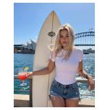 BIDITANLE Womens Summer Short Sleeve T-Shirt Ribbed Knit Crew Neck Slim Fitted Basic Casual Top Medium BIDITANLE Womens Summer Short Sleeve T-Shirt Ribbed Knit Crew Neck Slim Fitted Basic Casual Top Medium