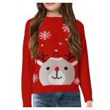 Girls Christmas Sweaters Long Sleeve Crewneck Reindeer Ugly Xmas Cute Knit Pullover Sweater Red Youth S Girls Christmas Sweaters Long Sleeve Crewneck Reindeer Ugly Xmas Cute Knit Pullover Sweater Red Youth S