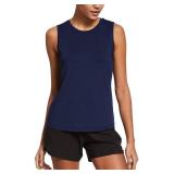 baleaf Women's Sleeveless Athletic Shirts Workout Running Tank Tops Active Gym Tops Navy Size M - Retail $30 baleaf Women's Sleeveless Athletic Shirts Workout Running Tank Tops Active Gym Tops Navy Size M - Retail $30