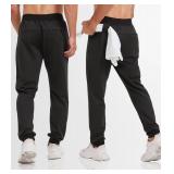 lomsoe 3 Pack Sweatpants for Men Tapered Mens Joggers Pants with Zip Pockets Slim Fit Running Gym Sweat Pants Gifts for Men medium - Retail $60 lomsoe 3 Pack Sweatpants for Men Tapered Mens Joggers Pants with Zip Pockets Slim Fit Running Gym Sweat Pants Gifts for Men medium - Retail $60