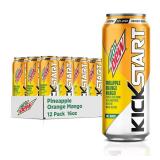 Mountain Dew Kickstart, Pineapple Orange Mango, 90mg Caffeine, Vitamins B & C, 80 Calories, 10% Juice, 16 fl oz (Pack of 12) Mountain Dew Kickstart, Pineapple Orange Mango, 90mg Caffeine, Vitamins B & C, 80 Calories, 10% Juice, 16 fl oz (Pack of 12)