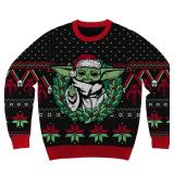 Star Wars The Mandalorian Grogu Wreath Holiday Christmas Sweater Licensed (Medium) Black - Retail $50 Star Wars The Mandalorian Grogu Wreath Holiday Christmas Sweater Licensed (Medium) Black - Retail $50