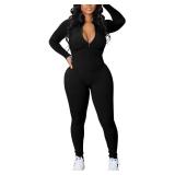 chicyes Women's Sexy Jumpsuits Casual Bodycon Pants One Piece Long Sleeve Ribbed Romper Plus Size Fall Outfits Black 2X - Retail $30 chicyes Women's Sexy Jumpsuits Casual Bodycon Pants One Piece Long Sleeve Ribbed Romper Plus Size Fall Outfits Black 2X - Retail $30