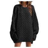 Saodimallsu Womens Oversized Sweaters Chunky Cable Knit Crewneck Long Sleeve Loose Tunic Sweater Tops Black size XL - Retail $30 Saodimallsu Womens Oversized Sweaters Chunky Cable Knit Crewneck Long Sleeve Loose Tunic Sweater Tops Black size XL - Retail $30