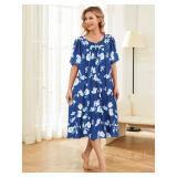 udforsk House Dresses For Elderly Soft Cotton Lounge Dress Short Sleeve Muumuu Dresses Cotton House Coats Long Nightgowns For Women Plus Size Ladies Nightgowns Blue White Flower XL - Retail $20 udforsk House Dresses For Elderly Soft Cotton Lounge Dress Short Sleeve Muumuu Dresses Cotton House Coats Long Nightgowns For Women Plus Size Ladies Nightgowns Blue White Flower XL - Retail $20