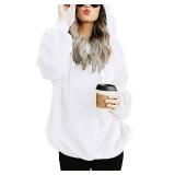 Century Star Womens Fuzzy Hoodies Pullover Sport Athletic Oversized Pockets Hooded Sweatshirt Fleece Hoodies White Medium - Retail $32 Century Star Womens Fuzzy Hoodies Pullover Sport Athletic Oversized Pockets Hooded Sweatshirt Fleece Hoodies White Medium - Retail $32