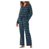 Amazon Essentials Women's Flannel Long-Sleeve Button Front Shirt and Pant Pajama Set, Cobalt Blue Green Blackwatch Plaid, X-Large - Retail $21 Amazon Essentials Women's Flannel Long-Sleeve Button Front Shirt and Pant Pajama Set, Cobalt Blue Green Blackwatch Plaid, X-Large - Retail $21