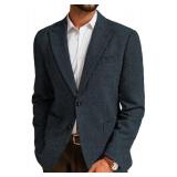 PJ PAUL JONES Mens Blazer Irish Wool Blend Two Bottom Sports Jacket Suit Tweed Herringbone Sport Coat Navy Blue M - Retail $66 PJ PAUL JONES Mens Blazer Irish Wool Blend Two Bottom Sports Jacket Suit Tweed Herringbone Sport Coat Navy Blue M - Retail $66