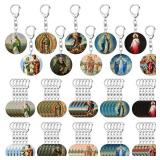 Landical Catholic Gifts Catholic Saints Keychain Acrylic Christian Keychain Religious Key Ring Gifts Jewelry for Women Men(Round,50 Pcs) Landical Catholic Gifts Catholic Saints Keychain Acrylic Christian Keychain Religious Key Ring Gifts Jewelry for Women Men(Round,50 Pcs)