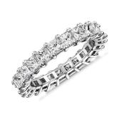 PAVOI Rhodium Plated Princess Cut Cubic Zirconia Love Ring - 3mm Stackable Bands for Women - Gold Eternity Rings for Women, Size 5 PAVOI Rhodium Plated Princess Cut Cubic Zirconia Love Ring - 3mm Stackable Bands for Women - Gold Eternity Rings for Women, Size 5