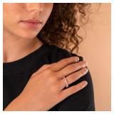 PAVOI Rhodium Plated Princess Cut Cubic Zirconia Love Ring - 3mm Stackable Bands for Women - Gold Eternity Rings for Women, Size 5 PAVOI Rhodium Plated Princess Cut Cubic Zirconia Love Ring - 3mm Stackable Bands for Women - Gold Eternity Rings for Women, Size 5