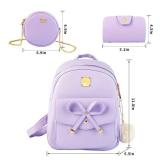 Aogist Mini Leather Backpack Purse 3-Pieces Fashion Bowknot Zipper Bags Cute Casual Travel Daypacks for Women (Purple) Aogist Mini Leather Backpack Purse 3-Pieces Fashion Bowknot Zipper Bags Cute Casual Travel Daypacks for Women (Purple)