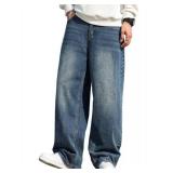 DFGIGT Men's Baggy Hip Hop Jeans Wide Leg Skater Denim Pants Casual Loose Fit Long Trousers Streetwear Jinco Oversized Relaxed Y2k 2000s Extreme Motion Skateboard,A12 Blue,Medium - Retail $36 DFGIGT Men's Baggy Hip Hop Jeans Wide Leg Skater Denim Pants Casual Loose Fit Long Trousers Streetwear Jinco Oversized Relaxed Y2k 2000s Extreme Motion Skateboard,A12 Blue,Medium - Retail $36