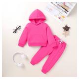 YOUNGER TREE Baby Clothes for Girls Boy Solid Color Hoodie and Sweatpants Outfit Toddler Sweatsuit (Rose red, 2-3 T) - Retail $23 YOUNGER TREE Baby Clothes for Girls Boy Solid Color Hoodie and Sweatpants Outfit Toddler Sweatsuit (Rose red, 2-3 T) - Retail $23
