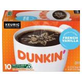 Dunkin French Vanilla Artificially Flavored Coffee Keurig K Cup Pods 10 Count Box Dunkin French Vanilla Artificially Flavored Coffee Keurig K Cup Pods 10 Count Box