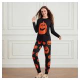 Family Matching Halloween Pajamas Set - Pumpkin Print Long-Sleeve Sleepwear for Family Holiday Loungewear(Halloween Pumpkin-Women, X-Large) Family Matching Halloween Pajamas Set - Pumpkin Print Long-Sleeve Sleepwear for Family Holiday Loungewear(Halloween Pumpkin-Women, X-Large)