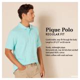 Amazon Essentials Men's Regular-Fit Cotton Pique Polo Shirt, Teal Blue, Medium Amazon Essentials Men's Regular-Fit Cotton Pique Polo Shirt, Teal Blue, Medium