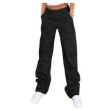Lepunuo Cargo Pants for Women Baggy Zipper Y2K Pants Light Baggy Jogger Black Medium - Retail $30 Lepunuo Cargo Pants for Women Baggy Zipper Y2K Pants Light Baggy Jogger Black Medium - Retail $30
