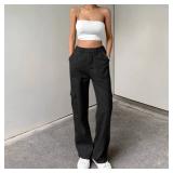 Lepunuo Cargo Pants for Women Baggy Zipper Y2K Pants Light Baggy Jogger Black Medium - Retail $30 Lepunuo Cargo Pants for Women Baggy Zipper Y2K Pants Light Baggy Jogger Black Medium - Retail $30