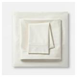 Twin/Twin XL Solid Performance 400 Thread Count Sheet Set Sour Cream - Threshold: Cotton Sateen, Wrinkle-Resistant, OEKO-TEX Certified Twin/Twin XL Solid Performance 400 Thread Count Sheet Set Sour Cream - Threshold: Cotton Sateen, Wrinkle-Resistant, OEKO-TEX Certified