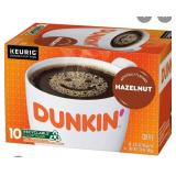 Dunkin Hazelnut Artificially Flavored Coffee Keurig K Cup Pods 10 Count Box Dunkin Hazelnut Artificially Flavored Coffee Keurig K Cup Pods 10 Count Box