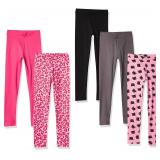 Amazon Essentials Toddler Girls' Leggings, Pack of 5, Animal Print/Black/Cat/Dark Grey/Pink, 4T - Retail $25 Amazon Essentials Toddler Girls' Leggings, Pack of 5, Animal Print/Black/Cat/Dark Grey/Pink, 4T - Retail $25