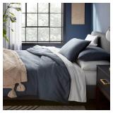Full/Queen TENCEL Duvet Cover and Sham Set Slate Blue - Threshold Cooling Lyocell, Satin Weave, OEKO-TEX Certified Full/Queen TENCEL Duvet Cover and Sham Set Slate Blue - Threshold Cooling Lyocell, Satin Weave, OEKO-TEX Certified