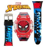 Marvel Spider-Man Kids Digital LCD Watch with Light-Up Bezel, Easy-Read Display, and Adjustable Strap Fun Digital Watch for Boys & Girls Fits Wrists 5.5-8 Includes Collectible Tin Box Marvel Spider-Man Kids Digital LCD Watch with Light-Up Bezel, Easy-Read Display, and Adjustable Strap Fun Digital Watch for Boys & Girls Fits Wrists 5.5-8 Includes Collectible Tin Box