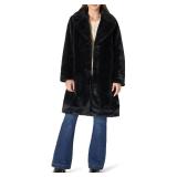 Amazon Essentials Women's Relaxed-Fit Long Faux Fur Coat with Lapel Collar, Black, Medium - Retail $40 Amazon Essentials Women's Relaxed-Fit Long Faux Fur Coat with Lapel Collar, Black, Medium - Retail $40