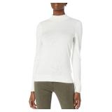 Amazon Essentials Women's Lightweight Mockneck Sweater, Ivory, Large - Retail $21 Amazon Essentials Women's Lightweight Mockneck Sweater, Ivory, Large - Retail $21