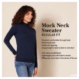 Amazon Essentials Women's Lightweight Mockneck Sweater, Ivory, Large - Retail $21 Amazon Essentials Women's Lightweight Mockneck Sweater, Ivory, Large - Retail $21