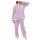 NRZD Women's Warm Fleece Pajama Sets, Long Sleeve Soft Sleepwear Button Down Winter Lounge PJs Sets with Straight Pockets(Purple,XXL) - Retail $28 NRZD Women's Warm Fleece Pajama Sets, Long Sleeve Soft Sleepwear Button Down Winter Lounge PJs Sets with Straight Pockets(Purple,XXL) - Retail $28