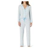 Amazon Essentials x Sofia Grainge Women's Stretch Modal Long-Sleeve and Full-Length Bottom Pajama Set, Light Blue Geese, Small - Retail $30 Amazon Essentials x Sofia Grainge Women's Stretch Modal Long-Sleeve and Full-Length Bottom Pajama Set, Light Blue Geese, Small - Retail $30