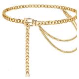 Suyi Chain Belt for Women Girls Gold Metal Waist Chain Multilayer Chunky Chain Belts for Dress 110CM Gold Suyi Chain Belt for Women Girls Gold Metal Waist Chain Multilayer Chunky Chain Belts for Dress 110CM Gold