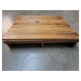 Wooden Threshold Ramp for Home Steps, 8' Rise Doorway Ramp with Non-Slip Grooves, Door Ramp for Wheelchair/Walker/Cart/Scooter, (31.4 W*8.0' H, Solid Pine Wood, 600LBS Capacity) - Retail: $146 Wooden Threshold Ramp for Home Steps, 8' Rise Doorway Ramp with Non-Slip Grooves, Door Ramp for Wheelchair/Walker/Cart/Scooter, (31.4 W*8.0' H, Solid Pine Wood, 600LBS Capacity) - Retail: $146