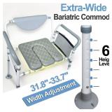 Aliseniors Heavy Duty Bedside Commode, 500lbs Extra-Wide Bariatric Commode Chair for Adults & Seniors, Portable Toilet Seat with Arms, Adjustable Potty Chair Bucket with Lid, Tool-Free Assembly - Reta Aliseniors Heavy Duty Bedside Commode, 500lbs Extra-Wide Bariatric Commode Chair for Adults & Seniors, Portable Toilet Seat with Arms, Adjustable Potty Chair Bucket with Lid, Tool-Free Assembly - Reta