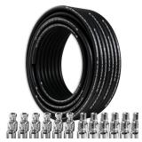 100Ft 1/4 inch Hydraulic Hose with 24Pcs Fittings, 5800Psi Coiled Hydraulic Line With 2 High-Tensile Steel Wire Braid,Rubber Flexible Oil Hose -20°C to 140°C - Retail: $200 100Ft 1/4 inch Hydraulic Hose with 24Pcs Fittings, 5800Psi Coiled Hydraulic Line With 2 High-Tensile Steel Wire Braid,Rubber Flexible Oil Hose -20°C to 140°C - Retail: $200