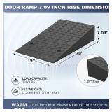 Rubber Threshold Ramp 7.09 Inch Rise, Wheelchair Rubber Door Ramp with Non-Slip Surface, Home Step Ramp with Channel for Wheelchairs/Cars/Scooters(1PCS, 2200LBs Loading) - Retail: $70 Rubber Threshold Ramp 7.09 Inch Rise, Wheelchair Rubber Door Ramp with Non-Slip Surface, Home Step Ramp with Channel for Wheelchairs/Cars/Scooters(1PCS, 2200LBs Loading) - Retail: $70