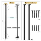 Deck Man 2 Pack Railing Post 36inch Stainless Steel Pre-drilled Intermediate Post/Studdle Pickets for 1/8in Deck Cable Railing, Level Cable Railing Fittings, Black - Retail: $80 Deck Man 2 Pack Railing Post 36inch Stainless Steel Pre-drilled Intermediate Post/Studdle Pickets for 1/8in Deck Cable Railing, Level Cable Railing Fittings, Black - Retail: $80