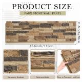 2 Pack Faux Stone Panels Interior 45.6''l x 11.8''h x 0.98''d, Faux Siding Panels, Exterior Artificial 3D Veneer (PU,Light Brown) - Retail: $83 2 Pack Faux Stone Panels Interior 45.6''l x 11.8''h x 0.98''d, Faux Siding Panels, Exterior Artificial 3D Veneer (PU,Light Brown) - Retail: $83