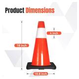 3PACK Safety Cones Orange PVC Traffic Cone with Weighted Base for Parking 18inches Flexible Durable Stable Reflective Honeycomb Surface Ideal for Outdoor Use Retail- $44 3PACK Safety Cones Orange PVC Traffic Cone with Weighted Base for Parking 18inches Flexible Durable Stable Reflective Honeycomb Surface Ideal for Outdoor Use Retail- $44