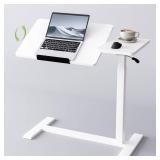 Miloyer Adjustable Overbed Bedside Table with Wheels Pneumatic Mobile Standing Laptop Desk Rolling Computer Cart Movable Couch Desk Hospital Home Use, White, Retail $100 Miloyer Adjustable Overbed Bedside Table with Wheels Pneumatic Mobile Standing Laptop Desk Rolling Computer Cart Movable Couch Desk Hospital Home Use, White, Retail $100