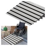 Nuvium 6\' Rise Door Threshold Ramp with Updated Fixable Screws, Stable Portable Wheelchair Ramp for Home Steps, Aluminum Door Entry Ramps for Scooters, Power Chairs, Walkers, 800LBS Load Capacity - R Nuvium 6\' Rise Door Threshold Ramp with Updated Fixable Screws, Stable Portable Wheelchair Ramp for Home Steps, Aluminum Door Entry Ramps for Scooters, Power Chairs, Walkers, 800LBS Load Capacity - R