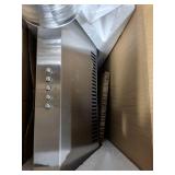 29.5 in. 600 CFM Convertible Under Cabinet Range Hood in Stainless Steel with 2 Charcoal Filters and 2 LED Lights, Retail $198 - Retail: $198 29.5 in. 600 CFM Convertible Under Cabinet Range Hood in Stainless Steel with 2 Charcoal Filters and 2 LED Lights, Retail $198 - Retail: $198