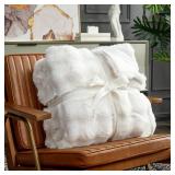 Cozy Bliss Faux Fur Throw Blanket for Couch, Fuzzy Soft Plush Thick Bubble Blanket for Sofa Bedroom Living Room, 60 * 80 Inches Cream White Cozy Bliss Faux Fur Throw Blanket for Couch, Fuzzy Soft Plush Thick Bubble Blanket for Sofa Bedroom Living Room, 60 * 80 Inches Cream White