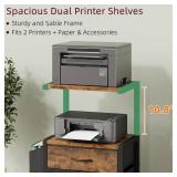 HIGDBFE Filing Cabinet with 2-Tier Printer Shelves, 2 Fabric Drawers File Cabinet with Side Bag&File Drawer for A4/Letter Size, Printer Stand with Storage for Home Office, Rustic Brown, 16.5\' W HIGDBFE Filing Cabinet with 2-Tier Printer Shelves, 2 Fabric Drawers File Cabinet with Side Bag&File Drawer for A4/Letter Size, Printer Stand with Storage for Home Office, Rustic Brown, 16.5\' W