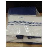 AINUOQI Large Laundry Basket - Tall Woven Rope Laundry Hamper with Leather Handles - Dirty Clothes hamper for Living room, Bedroom, 17.8\' X 13.8\' X 22\', Dark Blue & White AINUOQI Large Laundry Basket - Tall Woven Rope Laundry Hamper with Leather Handles - Dirty Clothes hamper for Living room, Bedroom, 17.8\' X 13.8\' X 22\', Dark Blue & White