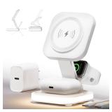 5-in-1 Magnetic Wireless Charging Stand for Apple MagSafe Charger with Night Light for iPhone 17/16/15/14/13/12, Watch, AirPods, Travel Magnetic Charger Nightstand Charging Station (Adapter Included) 5-in-1 Magnetic Wireless Charging Stand for Apple MagSafe Charger with Night Light for iPhone 17/16/15/14/13/12, Watch, AirPods, Travel Magnetic Charger Nightstand Charging Station (Adapter Included)